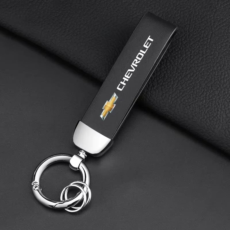 Hand Woven Leather Metal Car Keychain for Colorado Sonic Aveo Cruze Epica Lova Camaro Impala 2 3 4 5 Car Accessories