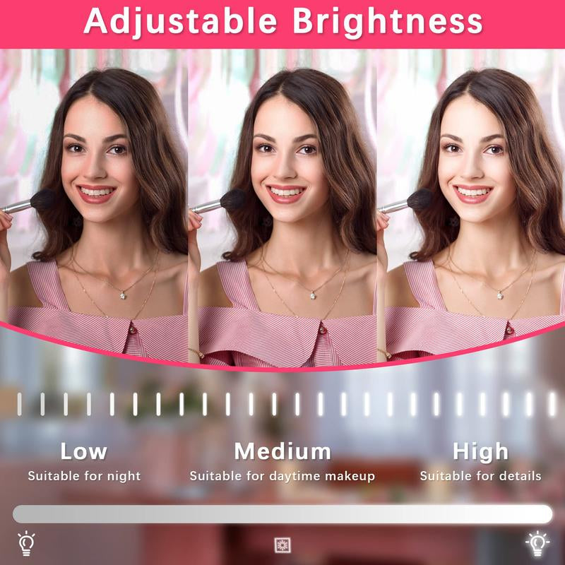 FENNIO Vanity Mirror with Lights, 360° Rotating Makeup Mirror, 3-Color Touch Dimmable, 22"X19" Aluminium Frame – Elegant Christmas Gift!