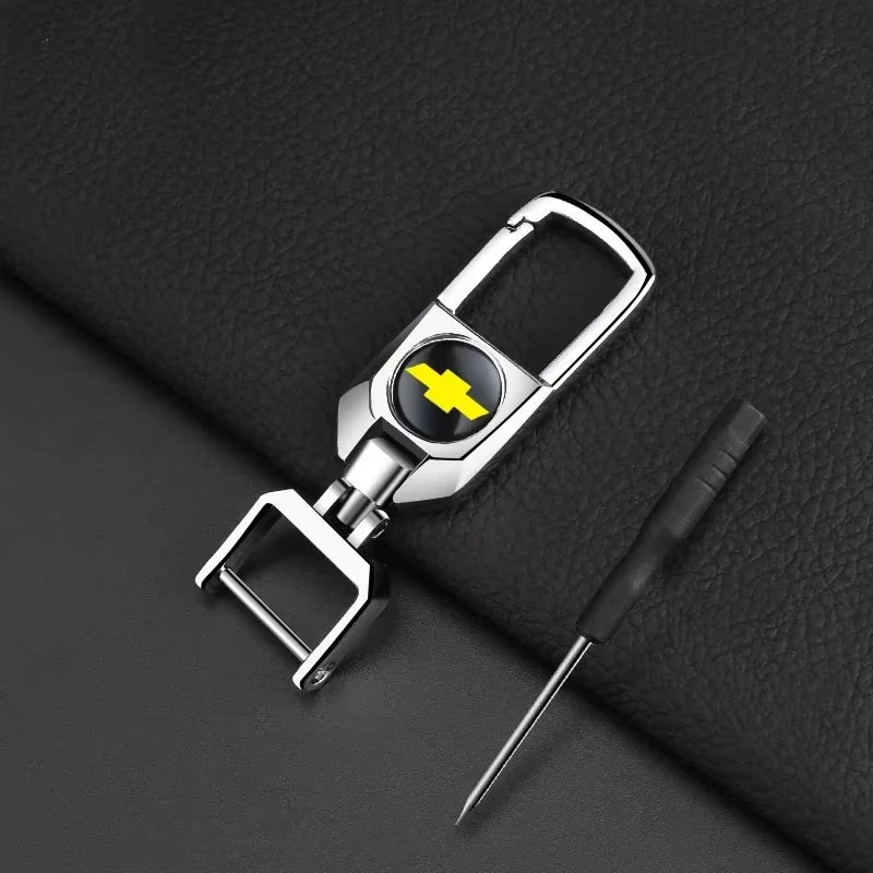 Hand Woven Leather Metal Car Keychain for Colorado Sonic Aveo Cruze Epica Lova Camaro Impala 2 3 4 5 Car Accessories