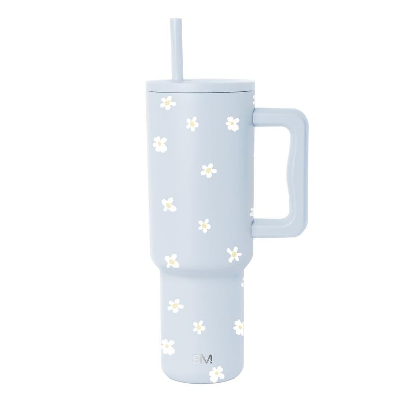 Simple Modern Trek Tumbler with Handle and Straw Lid - Vacuum Insulated Stainless Steel, Reusable, Cupholder Friendly