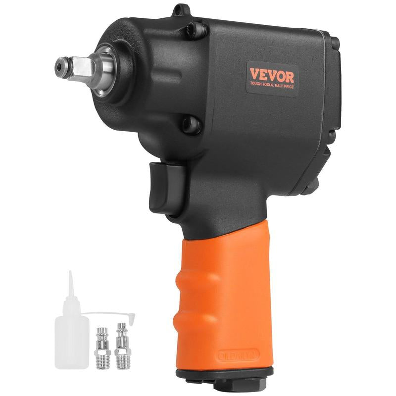 VEVOR 1 Inch Air Impact Wrench, up to 2730 Ft-Lbs Reverse Torque Output 1" Pneumatic Impact Gun Lightweight W/ 2 Handles for Heavy Duty Repairs and Maintenance