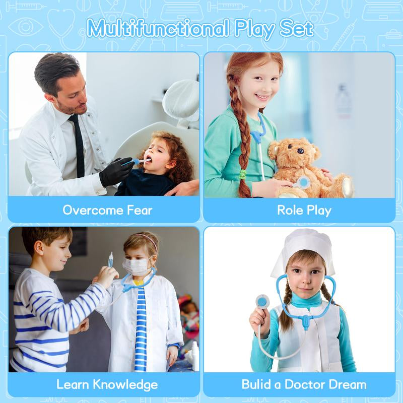 Doctor and Medical Pretend Play Set Toy for Boys and Girls Perfect Gift Montessori Toy 35 Pcs Kids Doctor Playset