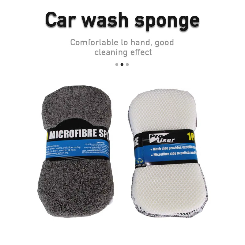 9Pcs Car Wash Cleaning Kits Microfiber Towels Blush Sponge Wash Glove Polish Care Applicator Pads Auto Detailing Washing Tools