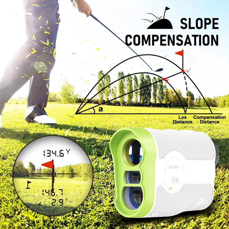 Golf Rangefinder with Magnet, Slope Switch for Tournament Legal, Flagpole Lock and Vibration, 1000 Yards Rechargeable Range Finder for Golfing