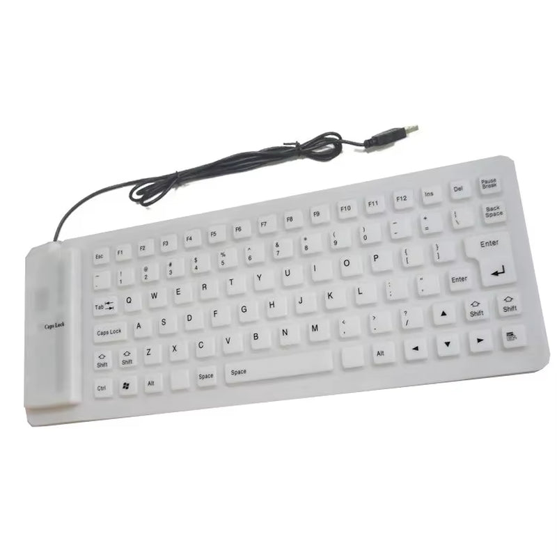 Silicone Mute Soft Keyboard 85-Key Computer Keyboard USB Wired Keyboard Portable Mini Laptop Pc Folding Waterproof Keyboard