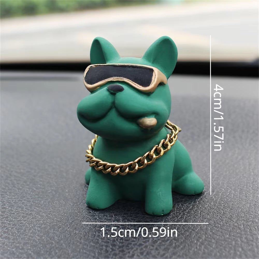 Wear-Resistant Bulldog Car Ornaments Feel Comfortable Resin Material Car Dashboard Decoration Car Accessories Interior Decor