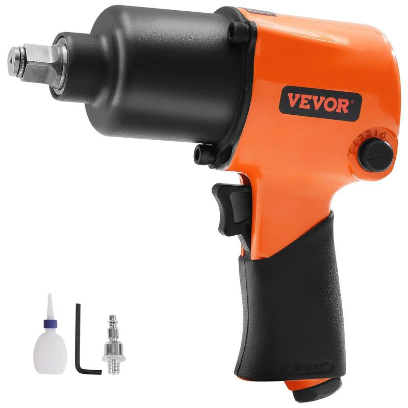 VEVOR 1 Inch Air Impact Wrench, up to 2730 Ft-Lbs Reverse Torque Output 1" Pneumatic Impact Gun Lightweight W/ 2 Handles for Heavy Duty Repairs and Maintenance