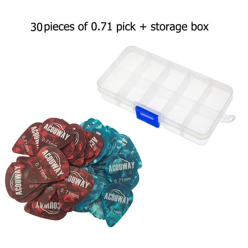 Multicolor Guitar Picks with Storage Box, 30Pcs/Set Durable Guitar Picks with Storage Case, Guitar Accessories, Christmas Gift