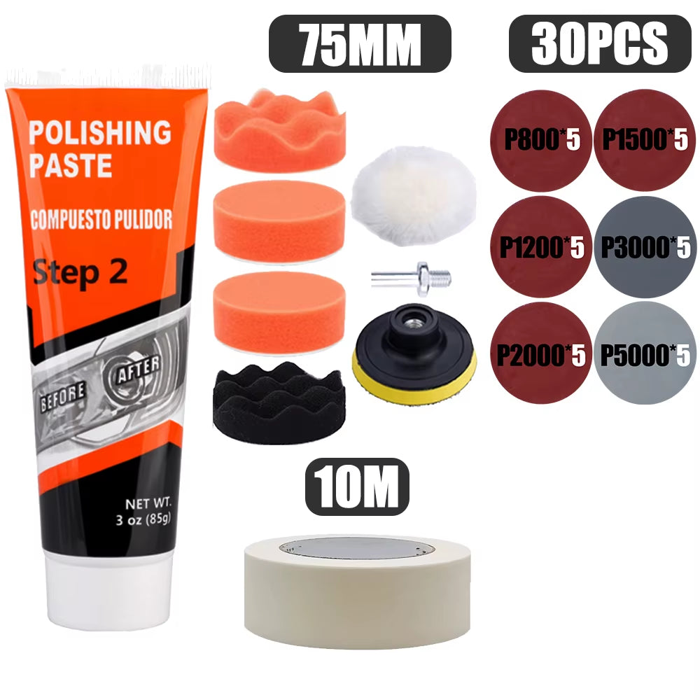 Car Headlight Restoration Polishing Kits Chemical Brightener Headlamp Repair Light Lens Polisher Cleaning Paste Refurbish Tool