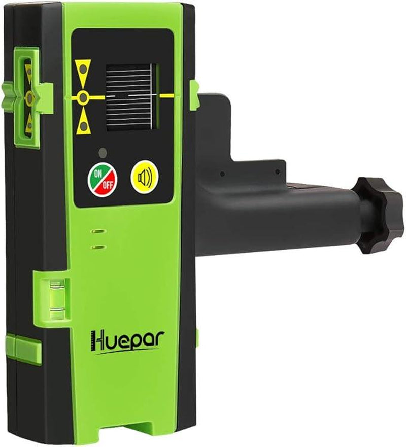 Huepar LR-6RG - Laser Detector, Detects Green and Red Beams, Digital Laser Receiver for Laser Levels, Digital Laser Receiver, Three-Sided LED Display, Includes Clamp, Compatible with Huepar Pulse Mode Line Laser Levels, up to 200 Feet