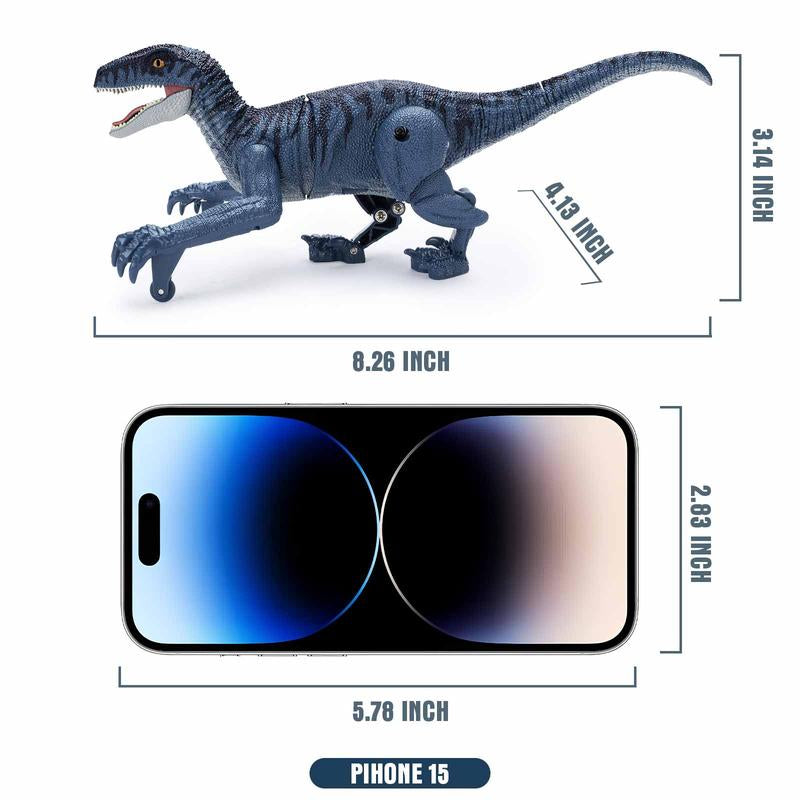 Remote Control Dinosaur Toys for Kids, Electronic RC Dinosaur Walking Robot Toy with Light & Realistic Roaring Sound Velociraptor