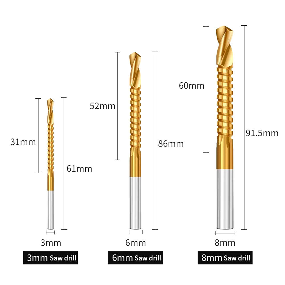 New 6Pcs 4-12Mm 4-20Mm 4-32Mm HSS round Handle Step Drill Bit Set Titanium Coated Wood Metal Hole Cutter Core Drill Bit Set