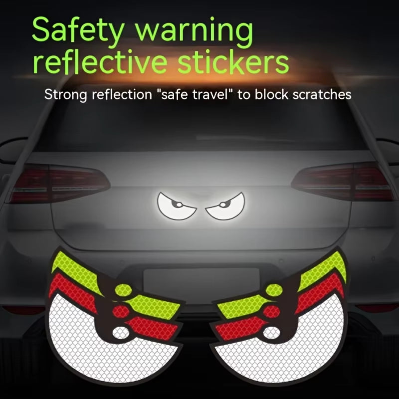 2Pcs/Set Reflective Car Stickers - Improve Your Vehicle'S Visibility and Safety with Devil Eye Stickers!