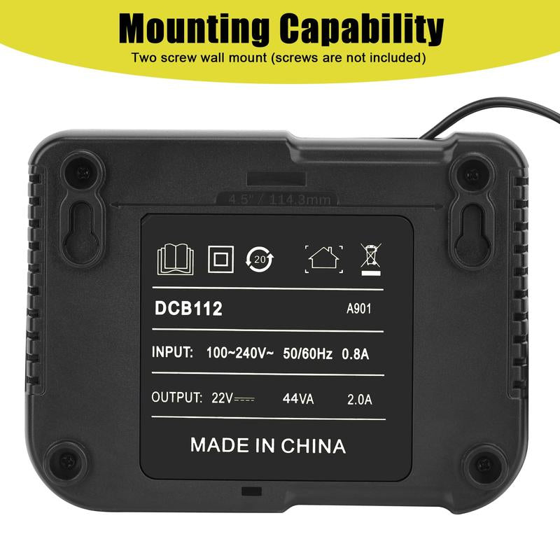 20V Charger Replace for Dewalt 20V Max Battery Charger DCB115 101 105 107, Compatible for De Walt 20V/60V MAX Battery