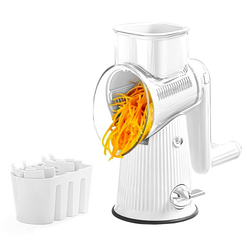 Rotary Cheese Grater – Slicer with Strong Suction Base, Vegetable Slicer Nuts Grinder Cheese Shredder,Easy to Clean Grater for Fruit,Vegetables,Nuts (Green),