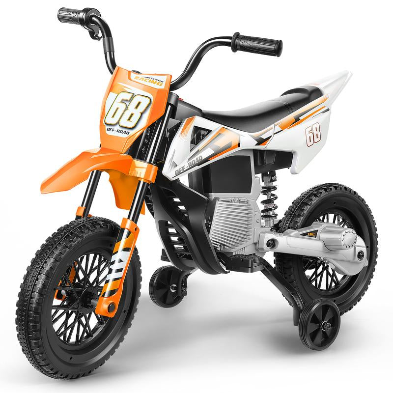 Hikole 12V Battery-Powered Ride-On Dirt Bike for Kids, Spring Shock Absorption Perfect Christmas Gift for Boys and Girls