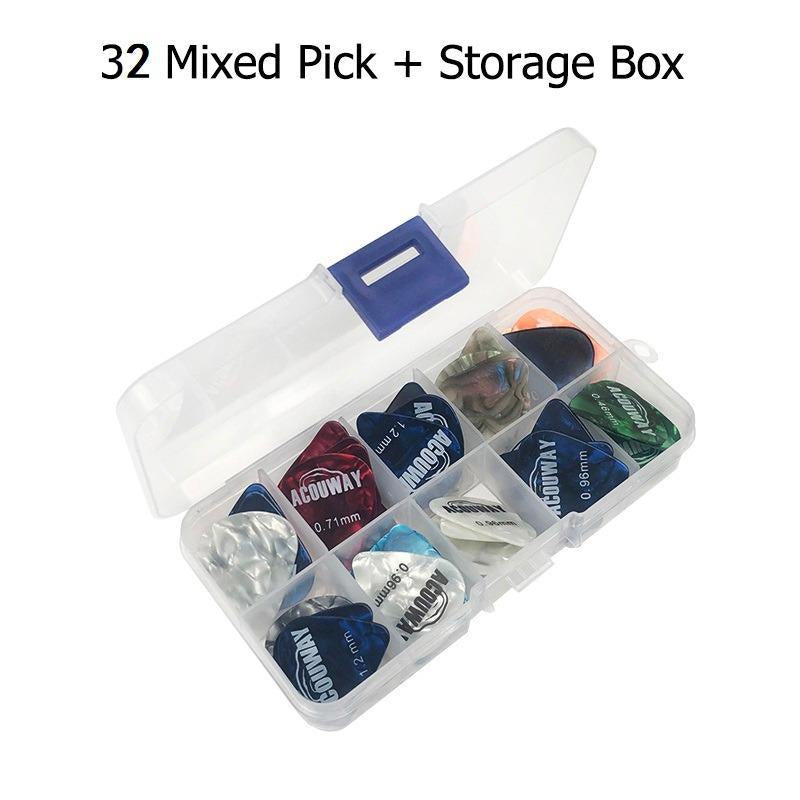 Multicolor Guitar Picks with Storage Box, 30Pcs/Set Durable Guitar Picks with Storage Case, Guitar Accessories, Christmas Gift