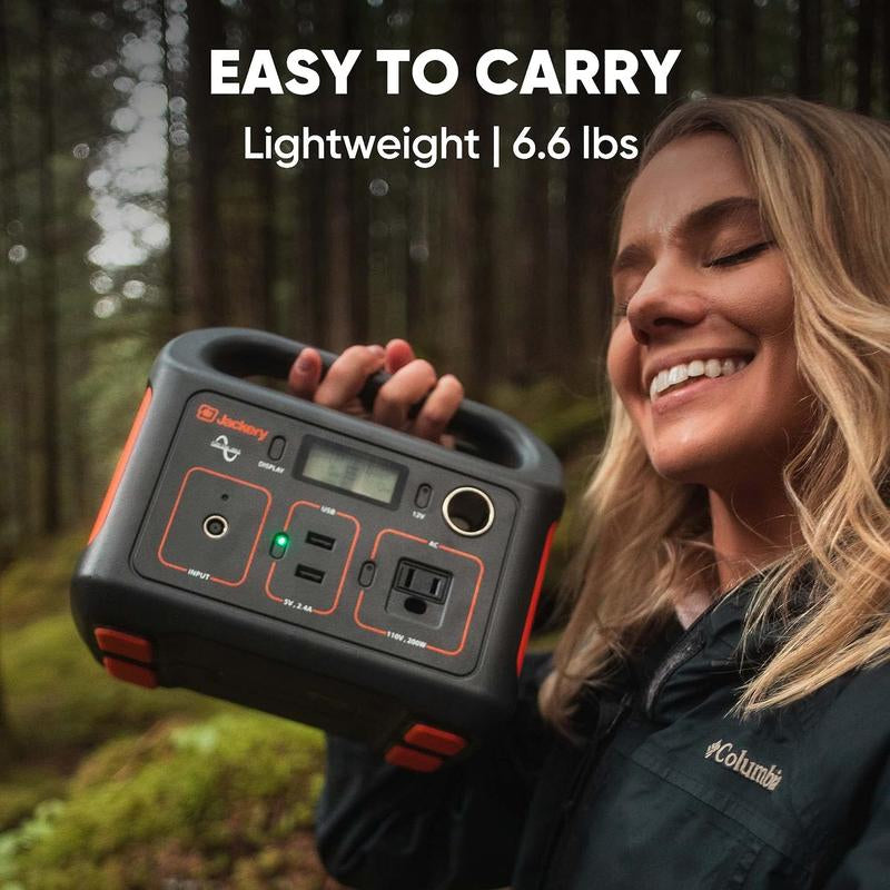 Jackery Portable Powerstation Explorer 240 Green Power Supply, 240Wh Backup Lithium Battery, 110V/200W Pure Sine Wave AC Outlet, Solar Generator (Solar Panel Not Included) for Outdoors Camping Travel Hunting Emergency Power