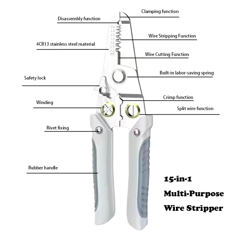 Multi-Purpose Wire Stripping Tool Stripper Scissors Crimper and Pliers Best Tools for Professional Electricians Hand Tools