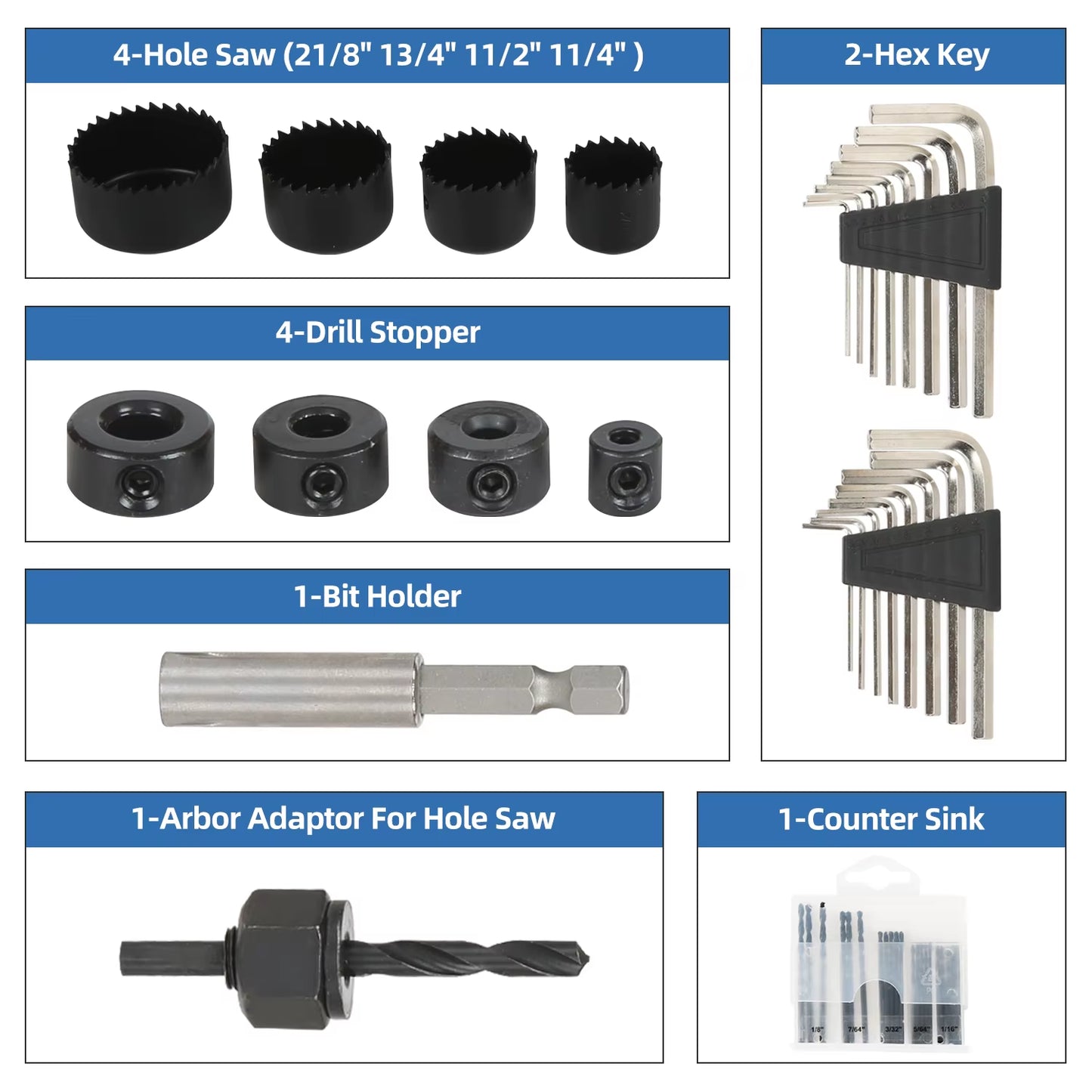 Drill Bit Set 217Pcs Impact Drill Driver Bits for Wood Metal Masonry HSS Steel Screwdriver Bit with Storage Case