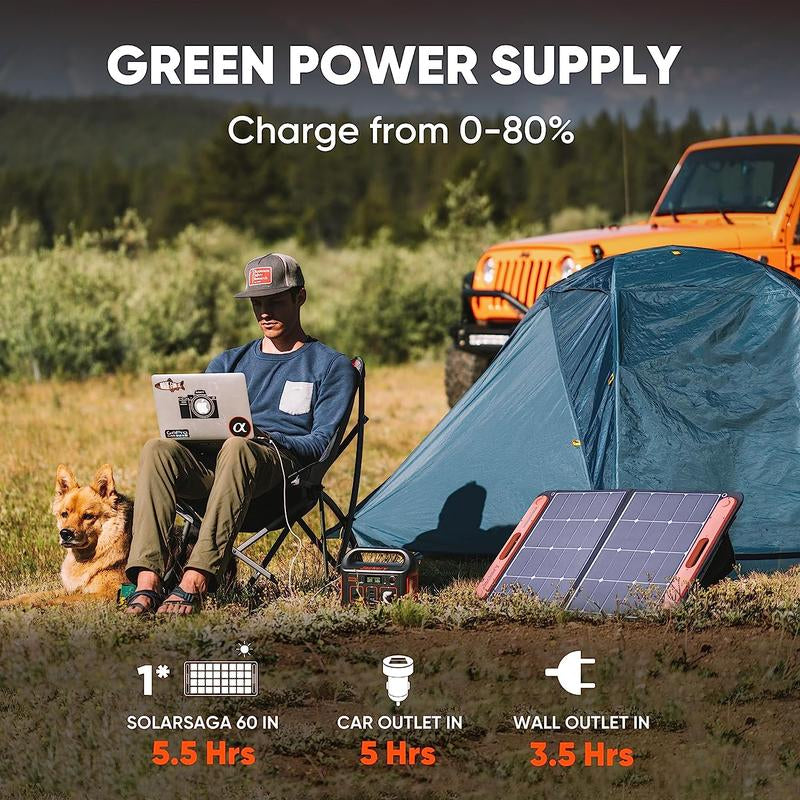 Jackery Portable Powerstation Explorer 240 Green Power Supply, 240Wh Backup Lithium Battery, 110V/200W Pure Sine Wave AC Outlet, Solar Generator (Solar Panel Not Included) for Outdoors Camping Travel Hunting Emergency Power