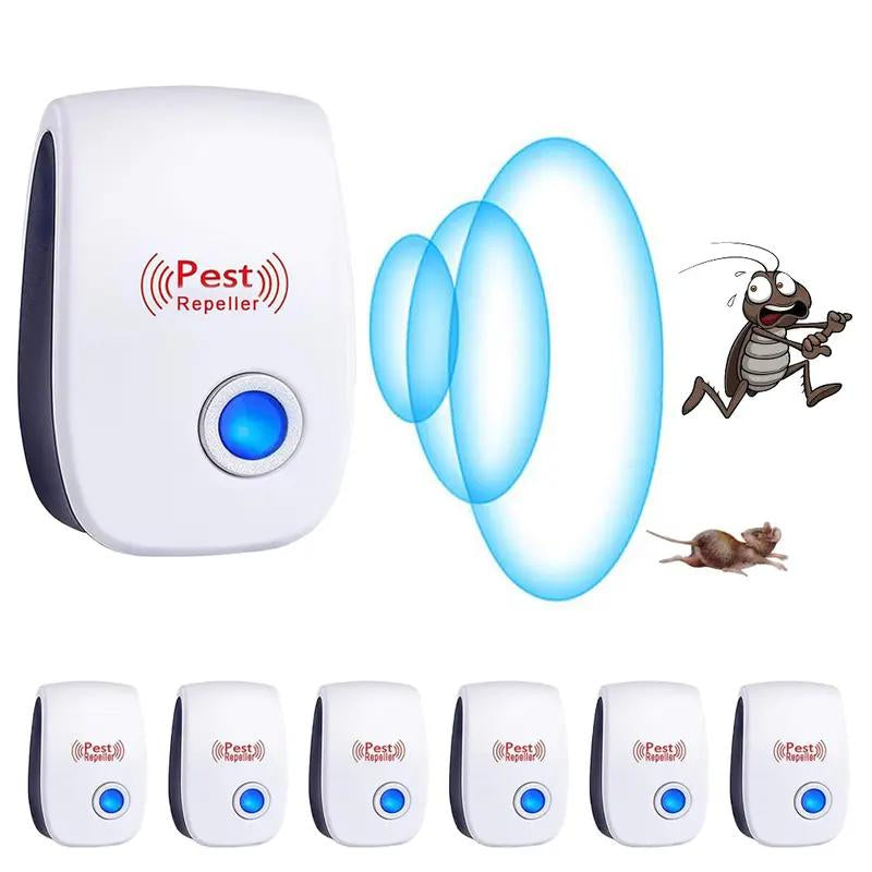 6 Packs Ultrasonic Pest Control Repeller, Electronic Pest Repellent Plug in Indoor for Insect Roaches Spider Ant Bug Mosquito Mouse Repellent for House Kitchen Garage Warehouse Ultrasonic Pest