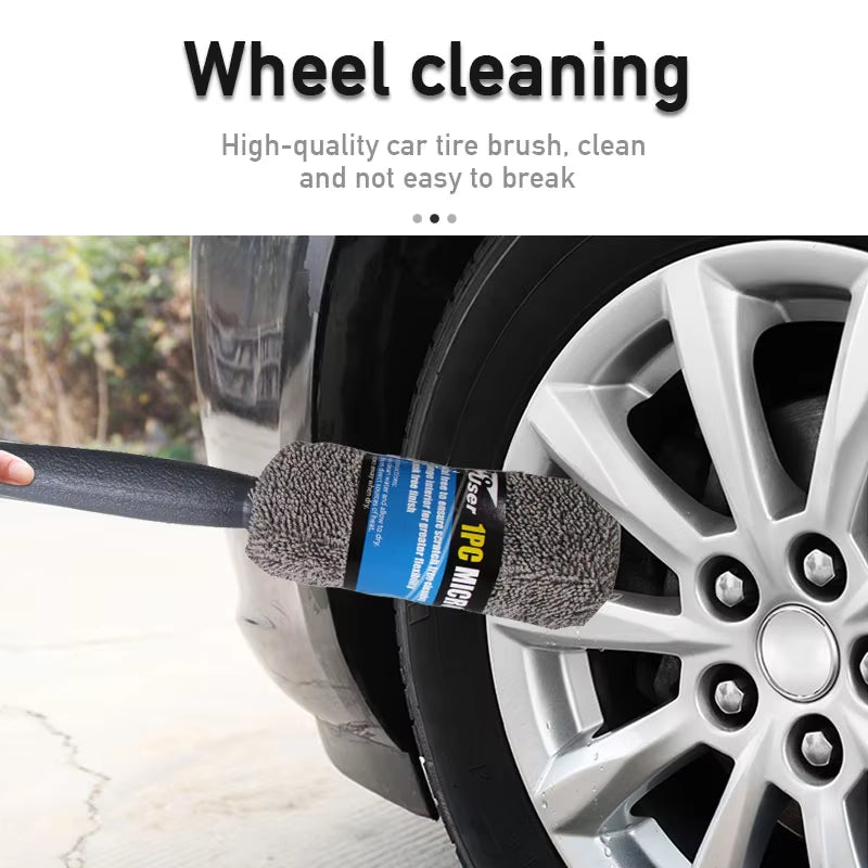 9Pcs Car Wash Cleaning Kits Microfiber Towels Blush Sponge Wash Glove Polish Care Applicator Pads Auto Detailing Washing Tools