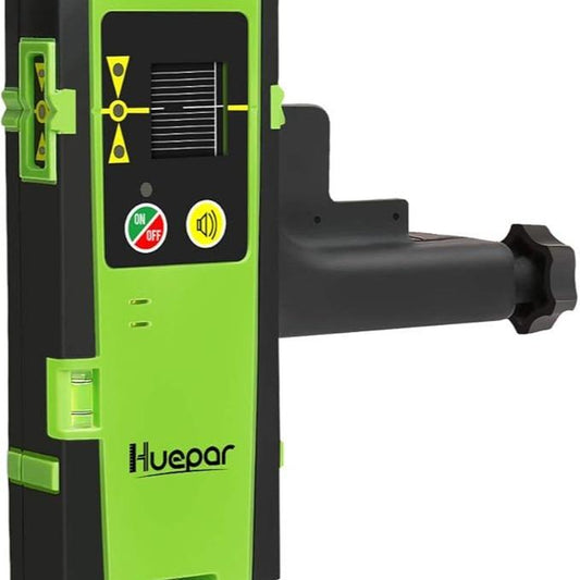 Huepar LR-6RG - Laser Detector, Detects Green and Red Beams, Digital Laser Receiver for Laser Levels, Digital Laser Receiver, Three-Sided LED Display, Includes Clamp, Compatible with Huepar Pulse Mode Line Laser Levels, up to 200 Feet