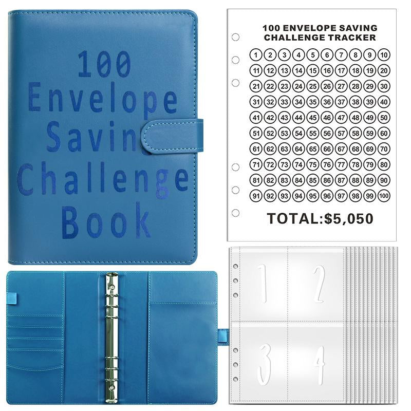 【CLOUDSEA】100 Envelopes Money Saving Challenge Money Saving Binder 100 Envelope Challenge Binder Savings Binder Envelope A5 Savings Challenge Book