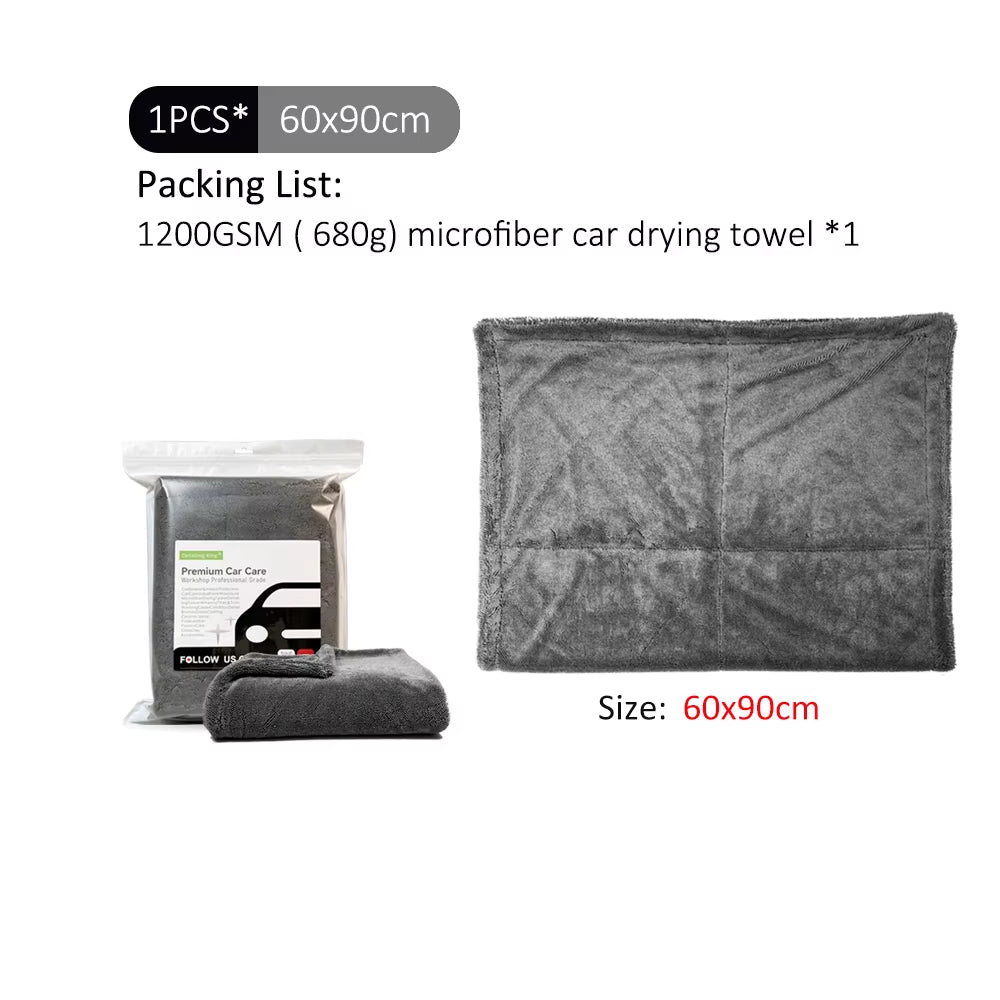 1200GSM Microfiber Twist Drying Towel Professional Super Soft Car Cleaning Drying Cloth Towels for Auto Detailing