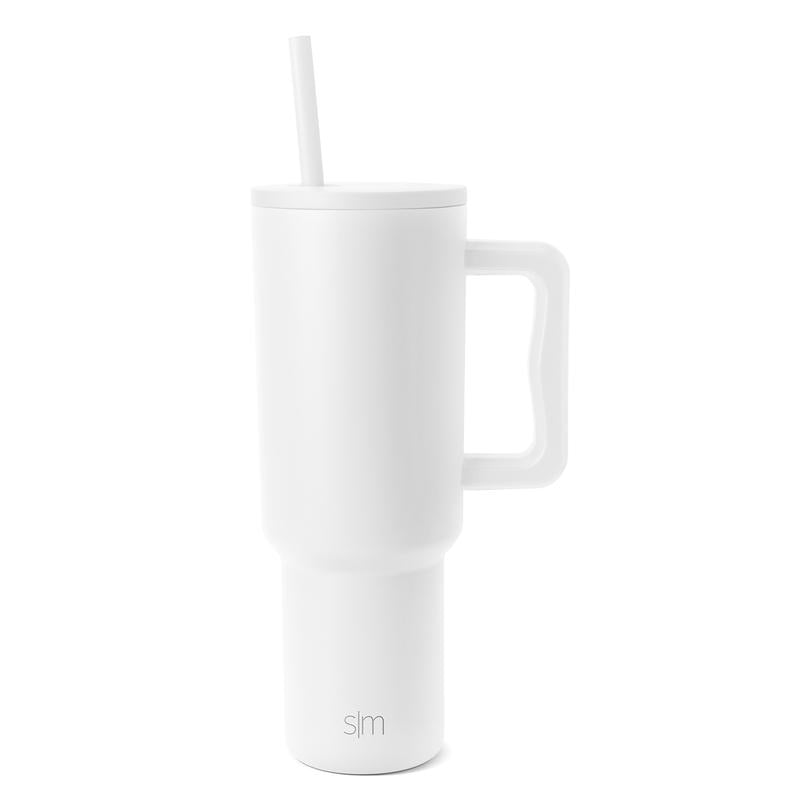 Simple Modern Trek Tumbler with Handle and Straw Lid - Vacuum Insulated Stainless Steel, Reusable, Cupholder Friendly