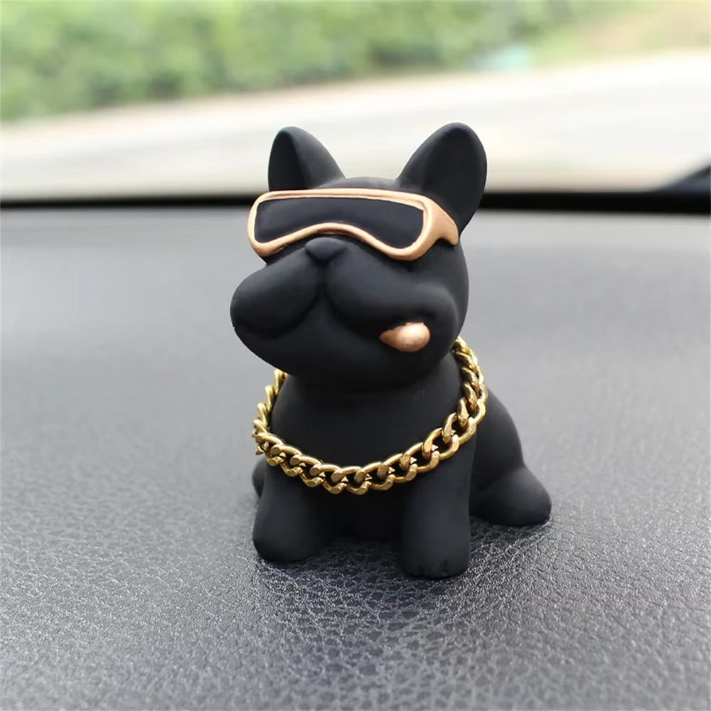 Wear-Resistant Bulldog Car Ornaments Feel Comfortable Resin Material Car Dashboard Decoration Car Accessories Interior Decor