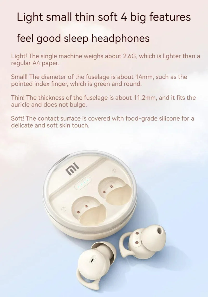 Xiaomi Q26 Headphones Bluetooth 5.3 Sleeping Headphones Wireless Earbuds Invisible Comfortable Noise Canceling Headphones