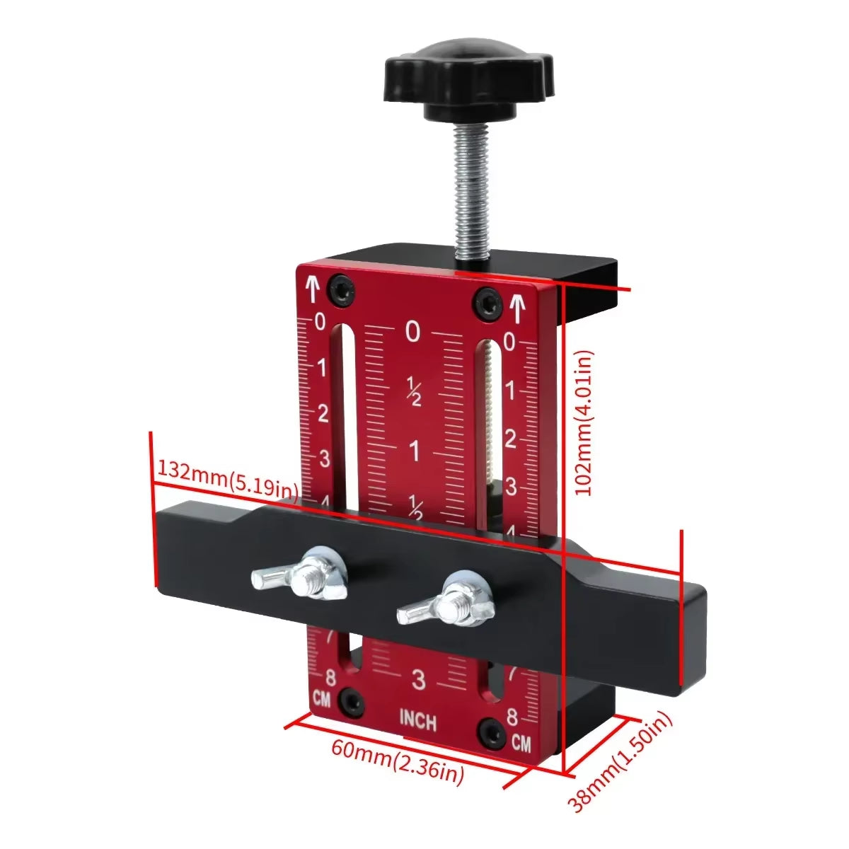 Aluminum Cabinet Door Positioning Jig, Precision Measurement Drilling Tool,Manual Tool Kit for Home Renovation,No Power Required