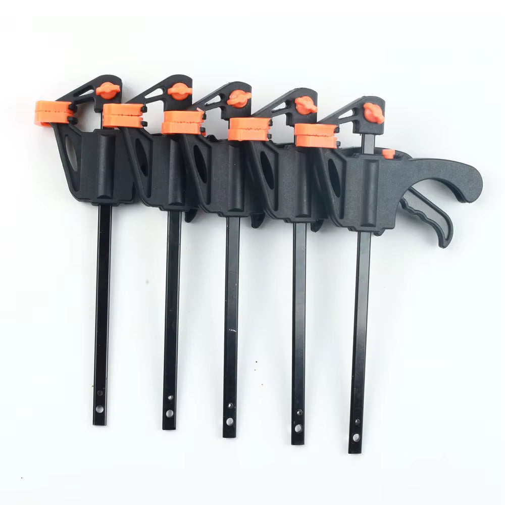 4 Inch 5Pcs Wood Working Bar F Clamp Grip Ratchet Release DIY Hand