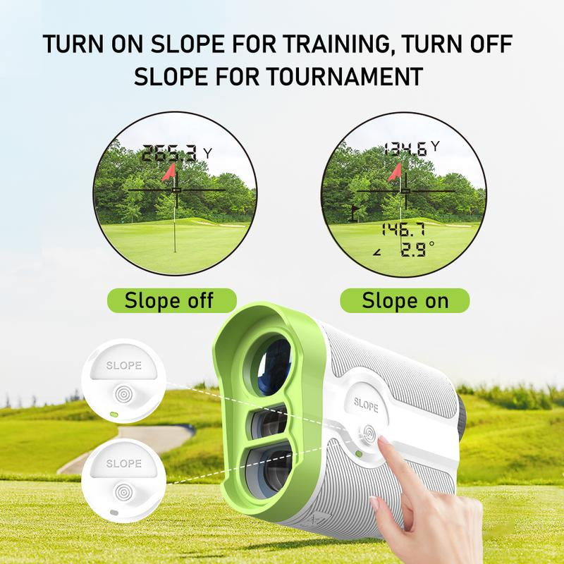 Golf Rangefinder with Magnet, Slope Switch for Tournament Legal, Flagpole Lock and Vibration, 1000 Yards Rechargeable Range Finder for Golfing