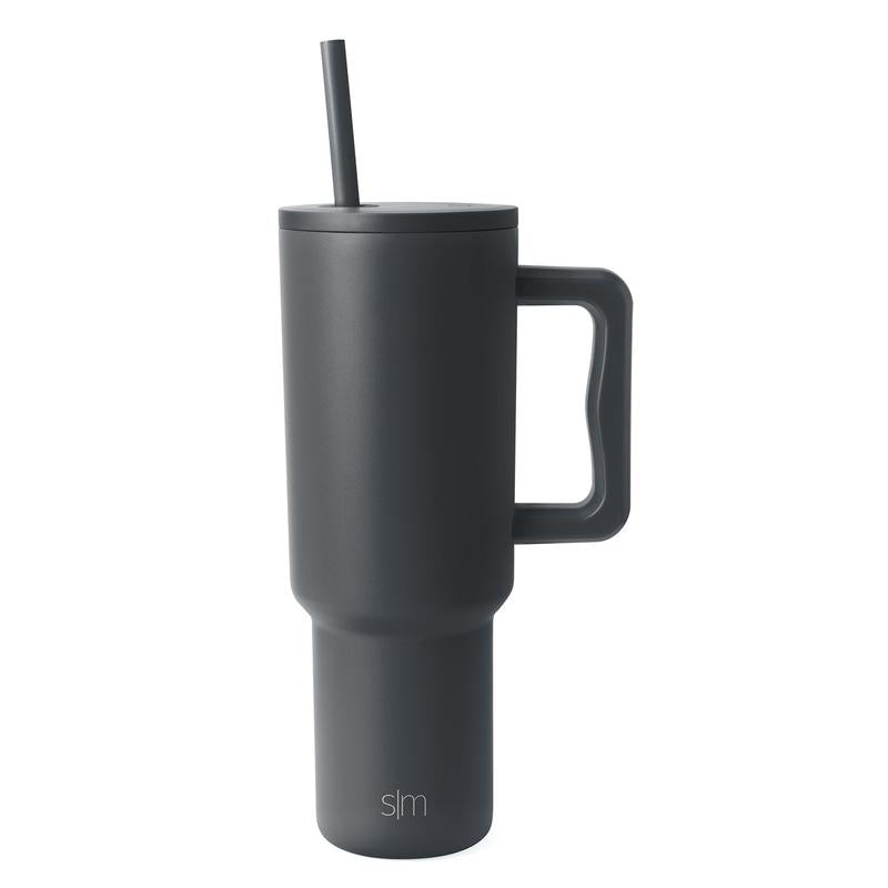 Simple Modern Trek Tumbler with Handle and Straw Lid - Vacuum Insulated Stainless Steel, Reusable, Cupholder Friendly