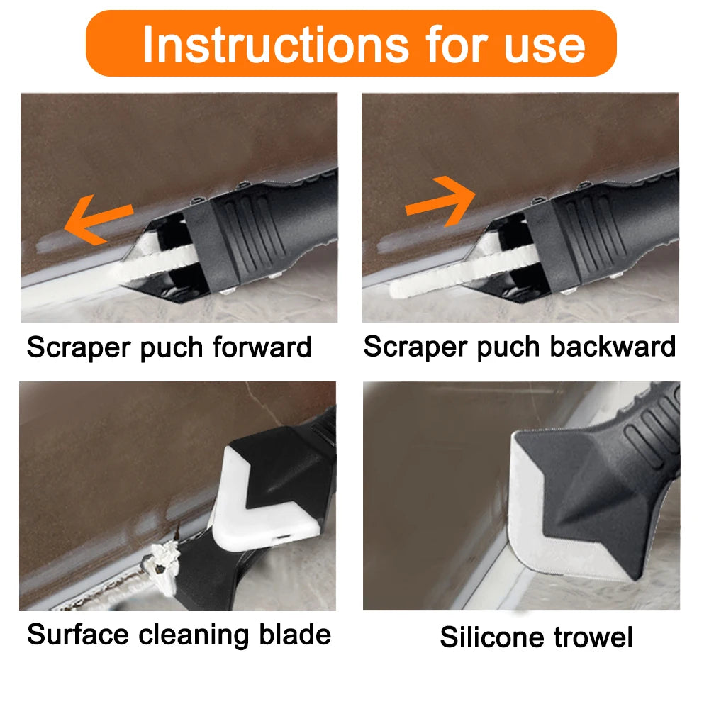 5 in 1 Silicone Scraper Sealant Smooth Remover Tool Set Caulking Finisher Smooth Grout Kit Floor Mould Removal Hand Tools Set