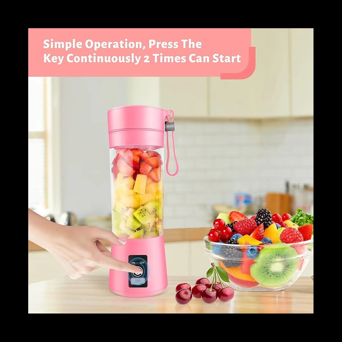 Portable Blender Mini Blender for Shakes and Smoothies Rechargeable USB 380Ml Traveling Fruit Juicer Cup with 6 Blades