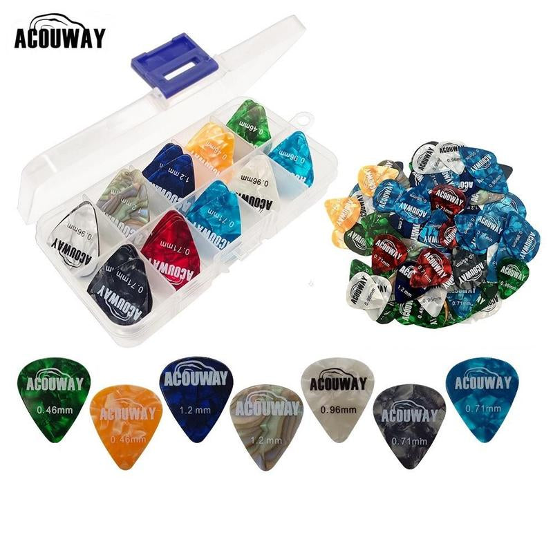 Multicolor Guitar Picks with Storage Box, 30Pcs/Set Durable Guitar Picks with Storage Case, Guitar Accessories, Christmas Gift