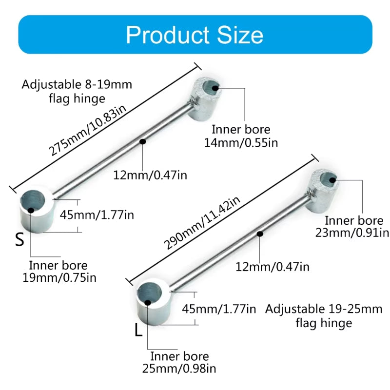 Professional Door Hinge Tuning Wrench Adjustment Spanner Tool, 8-19Mm 19-25Mm Adjustable Gaps Tool Suitable for Easy Fix