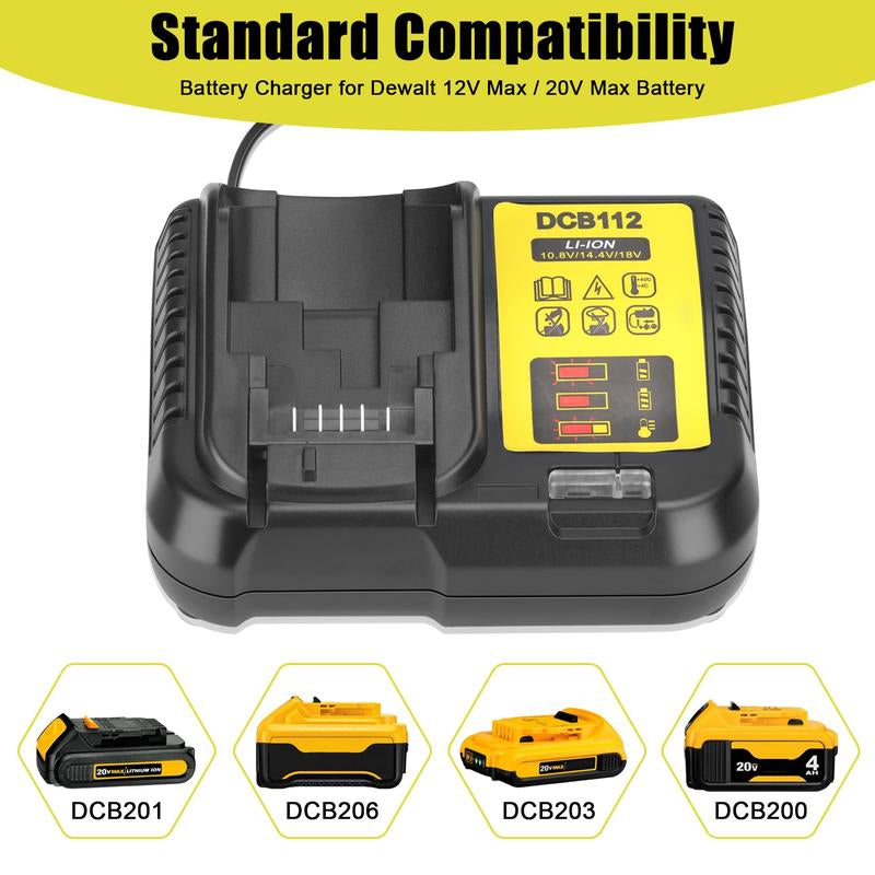 20V Charger Replace for Dewalt 20V Max Battery Charger DCB115 101 105 107, Compatible for De Walt 20V/60V MAX Battery