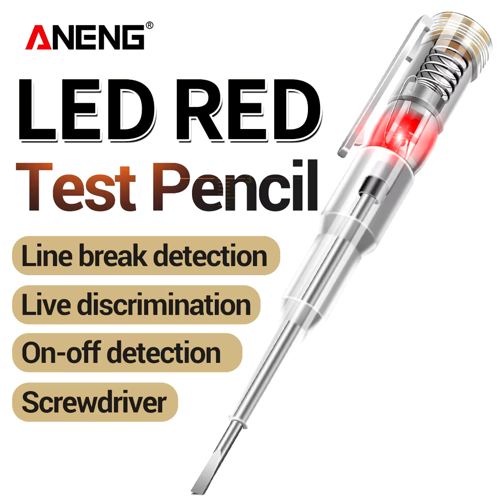 B09 Electrical Test Pen One Word Bit Screwdriver Non-Contact Induction Intelligent Voltage Indicator Light Tester Pen Tool