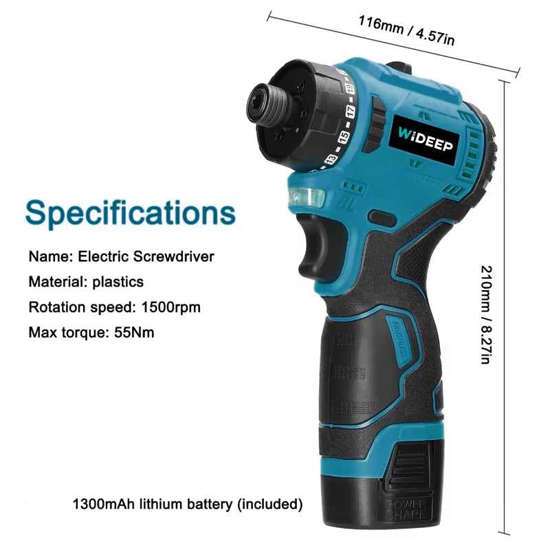 16.8V Brushless Screwdriver Lithium Electric Drill Rechargeable Hand Drill Screwdriver Electric Tool Torque Drill Repairing Kit