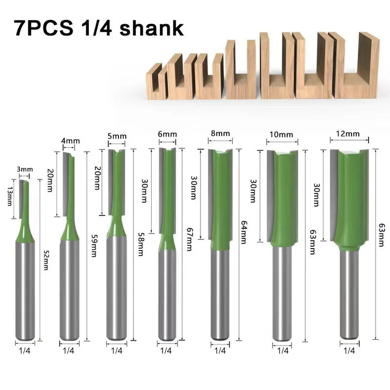 6 8 12MM 1/4′′ 1/2′′ SHANK Flush Trim Router Bit with 4 Blade Woodworking Milling Cutter for Wood BIT Router Bit Set Fresa New