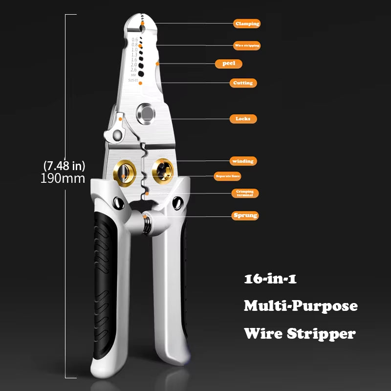 Multi-Purpose Wire Stripping Tool Stripper Scissors Crimper and Pliers Best Tools for Professional Electricians Hand Tools