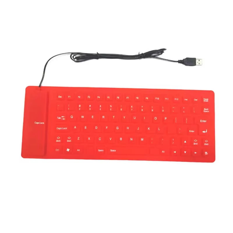 Silicone Mute Soft Keyboard 85-Key Computer Keyboard USB Wired Keyboard Portable Mini Laptop Pc Folding Waterproof Keyboard