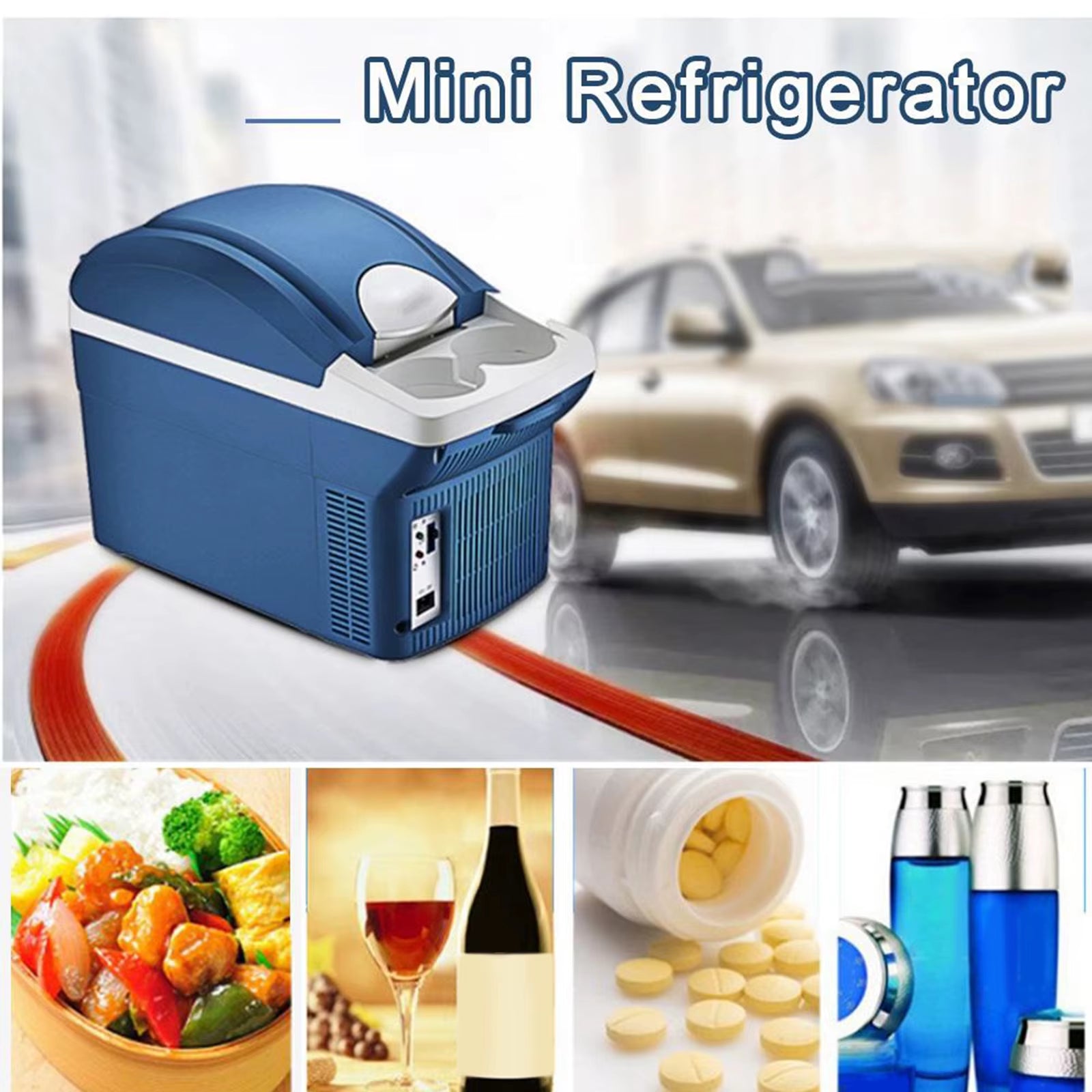 8L Portable 12V Car Freezer Fridge Cooler Outdoor Heating Ice Refrigerator