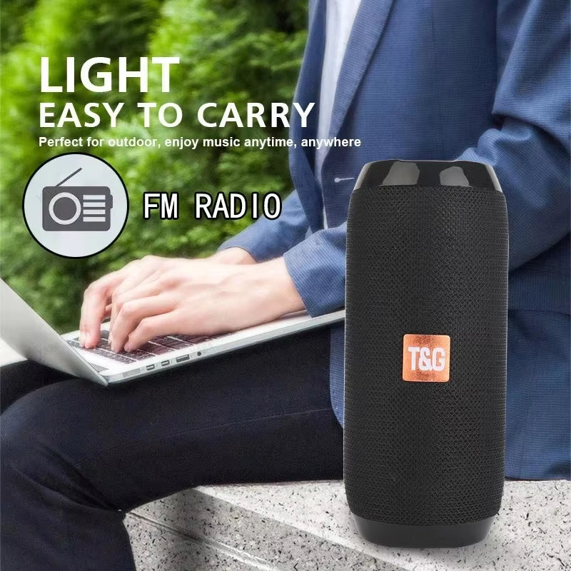 Waterproof Portable Bluetooth-Compatible Speaker Wireless Column Sound Subwoofer Music Center System Loudspeaker AUX FM Radio