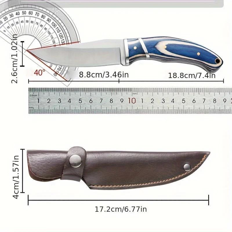 Stainless Steel Fruit Knife with Knife Pouch, 1 Count Portable Knife with Colorful Wood Handle, Multipurpose Knife for Home Kitchen, Kitchen Accessories, Kitchen Gadgets 2024